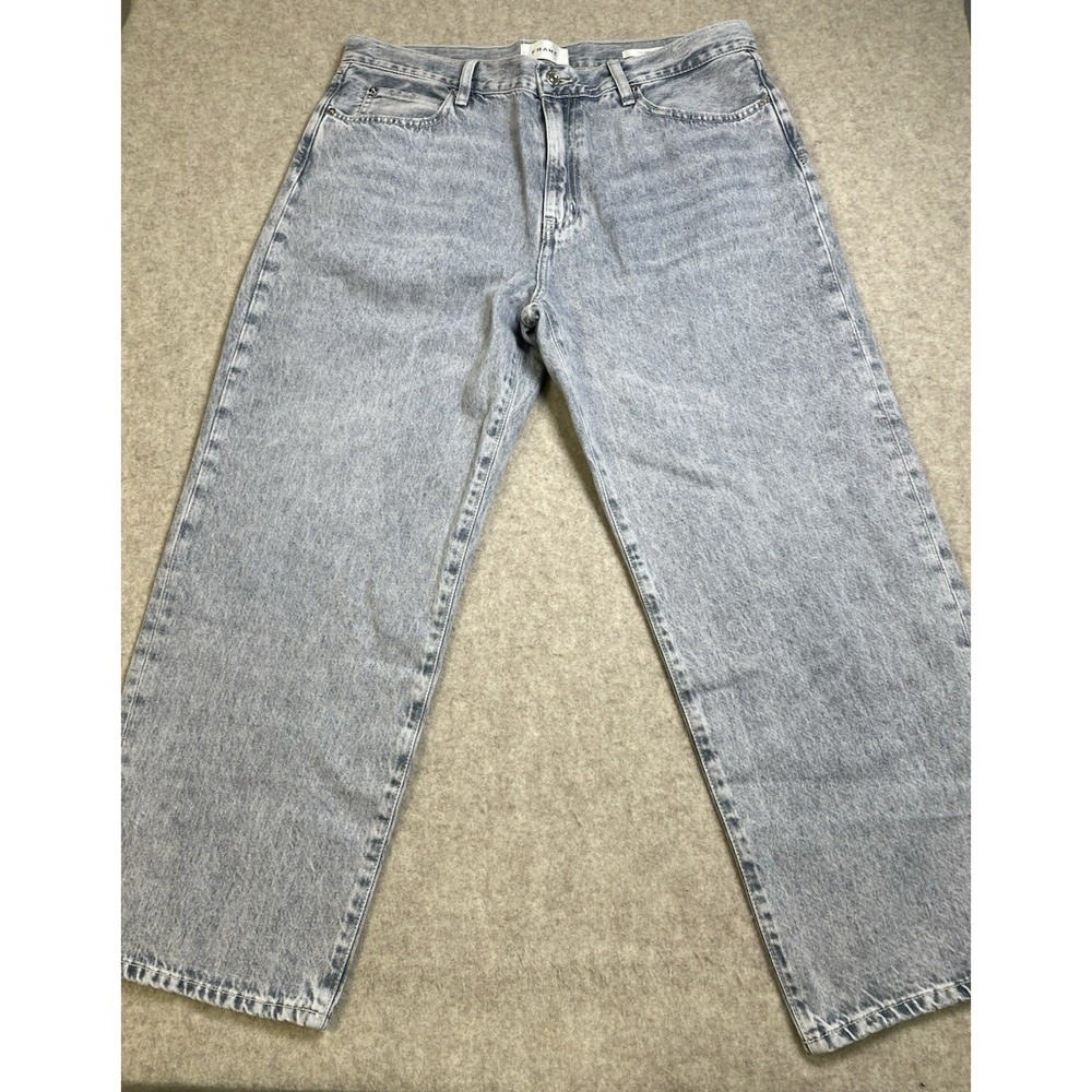 FRAME The Hang Jeans Light Wash Denims Wide Leg Anklet Length High Rise Sz 31